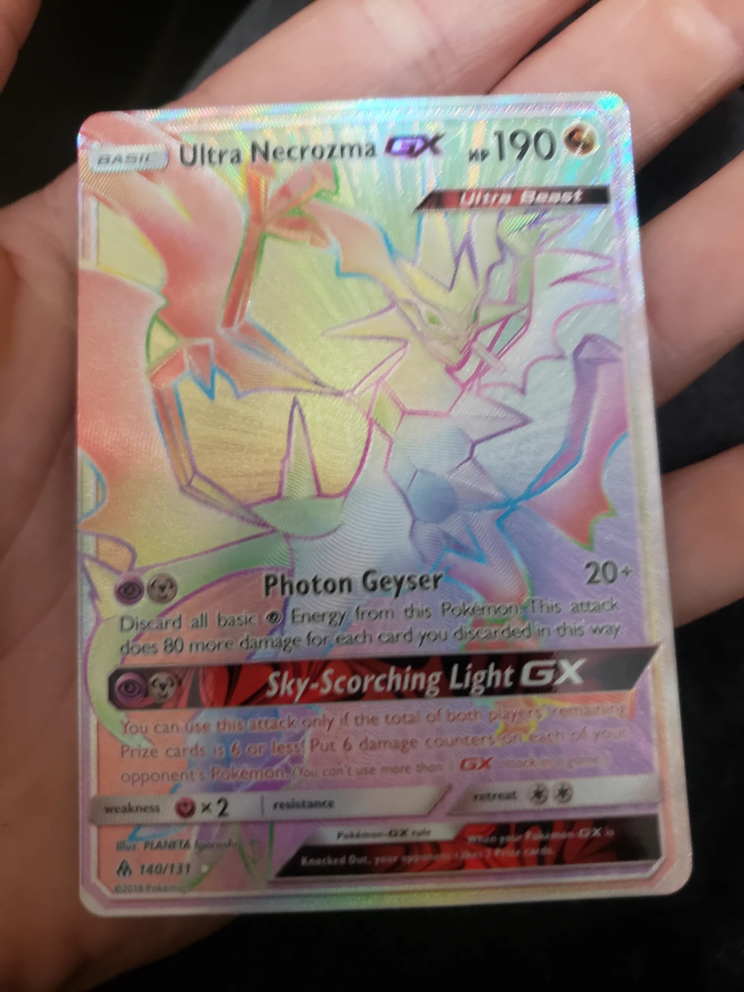 Ultra Necrozma GX Rainbow Rare Pokemon Card - photo 3