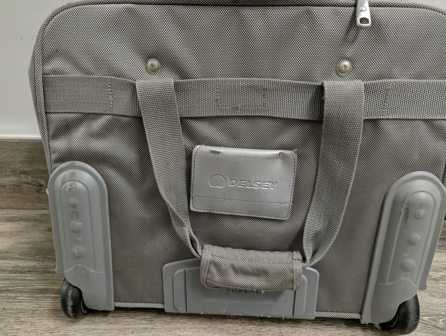 Delsey Grey Rolling Laptop Briefcase
