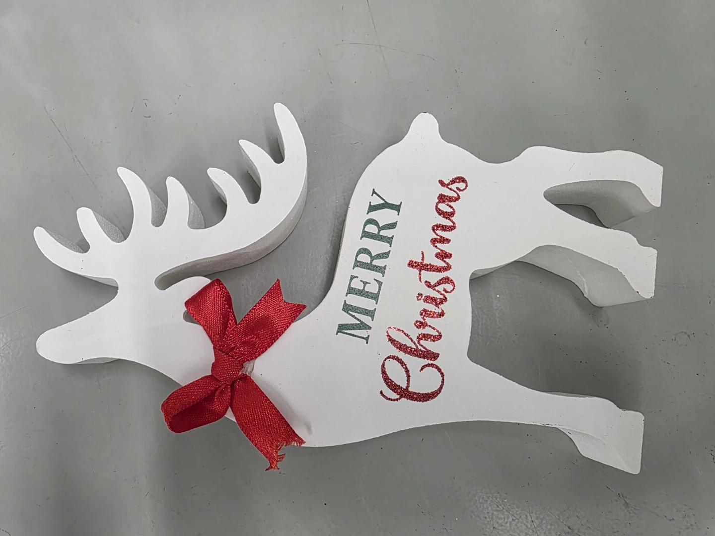 Wooden Merry Christmas Reindeer Decoration - photo 3