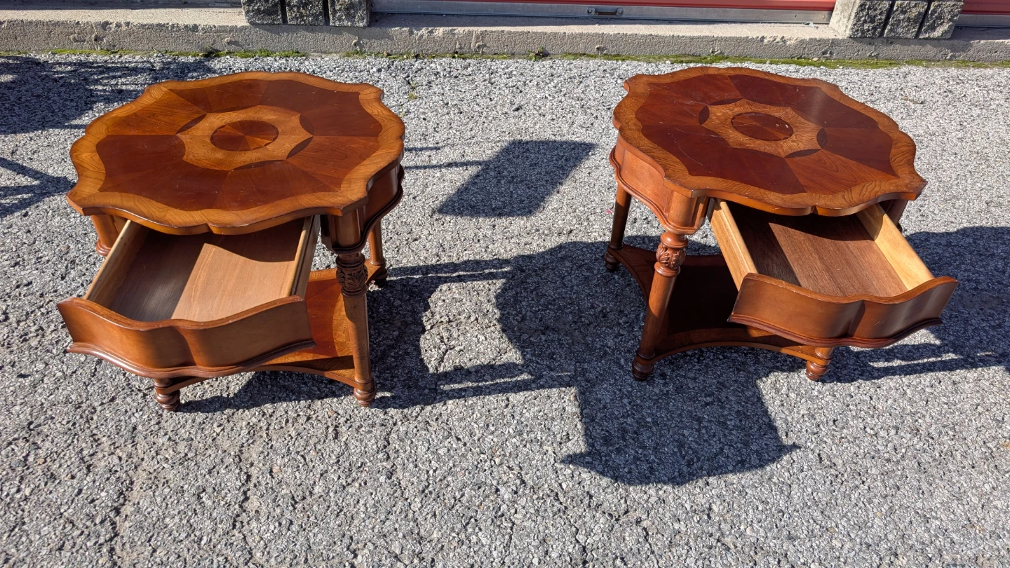 Set of Two Vintage Wooden End Tables - photo 5