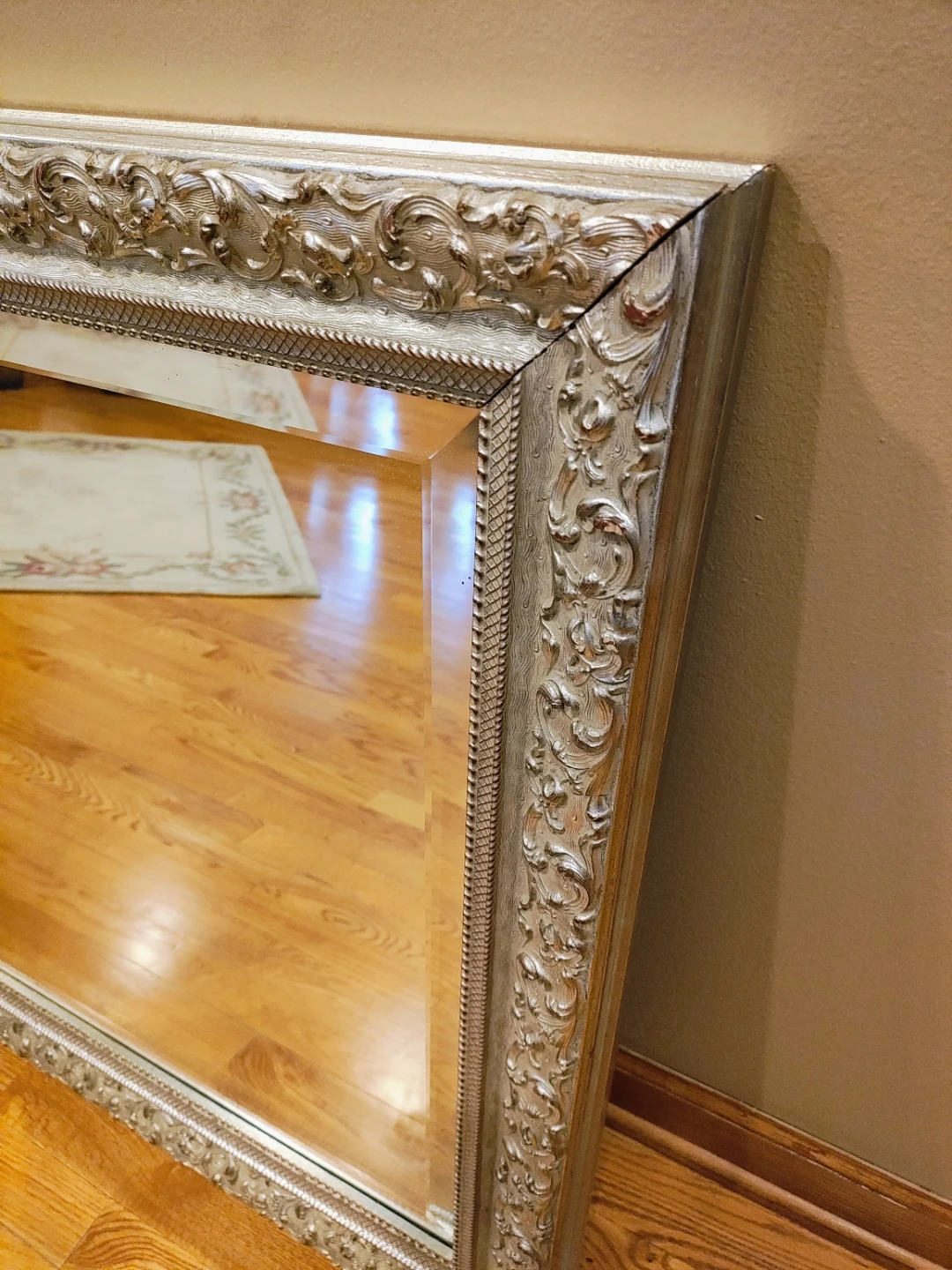 Ornate Silver Framed Wall Mirror - photo 4