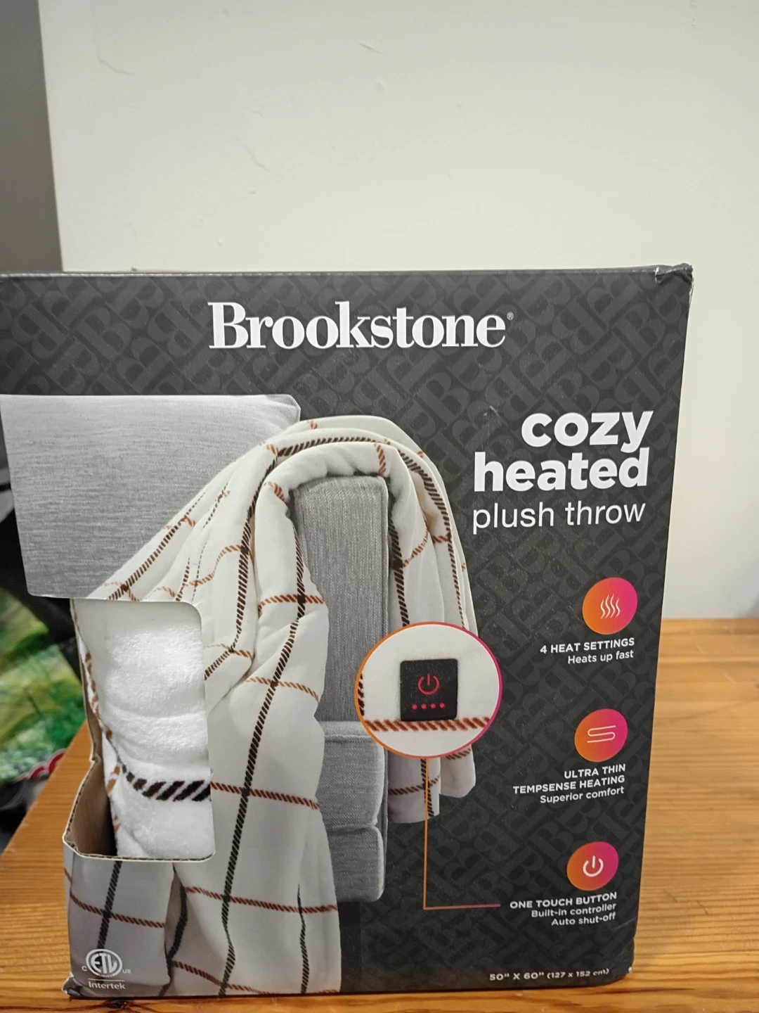 Brookstone Cozy Heated Plush Throw