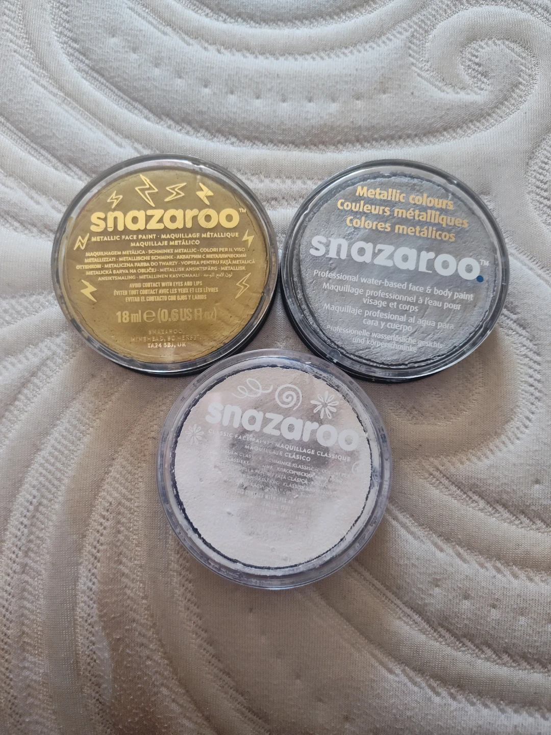 Snazaroo Face Paint Set - Gold, Silver, White