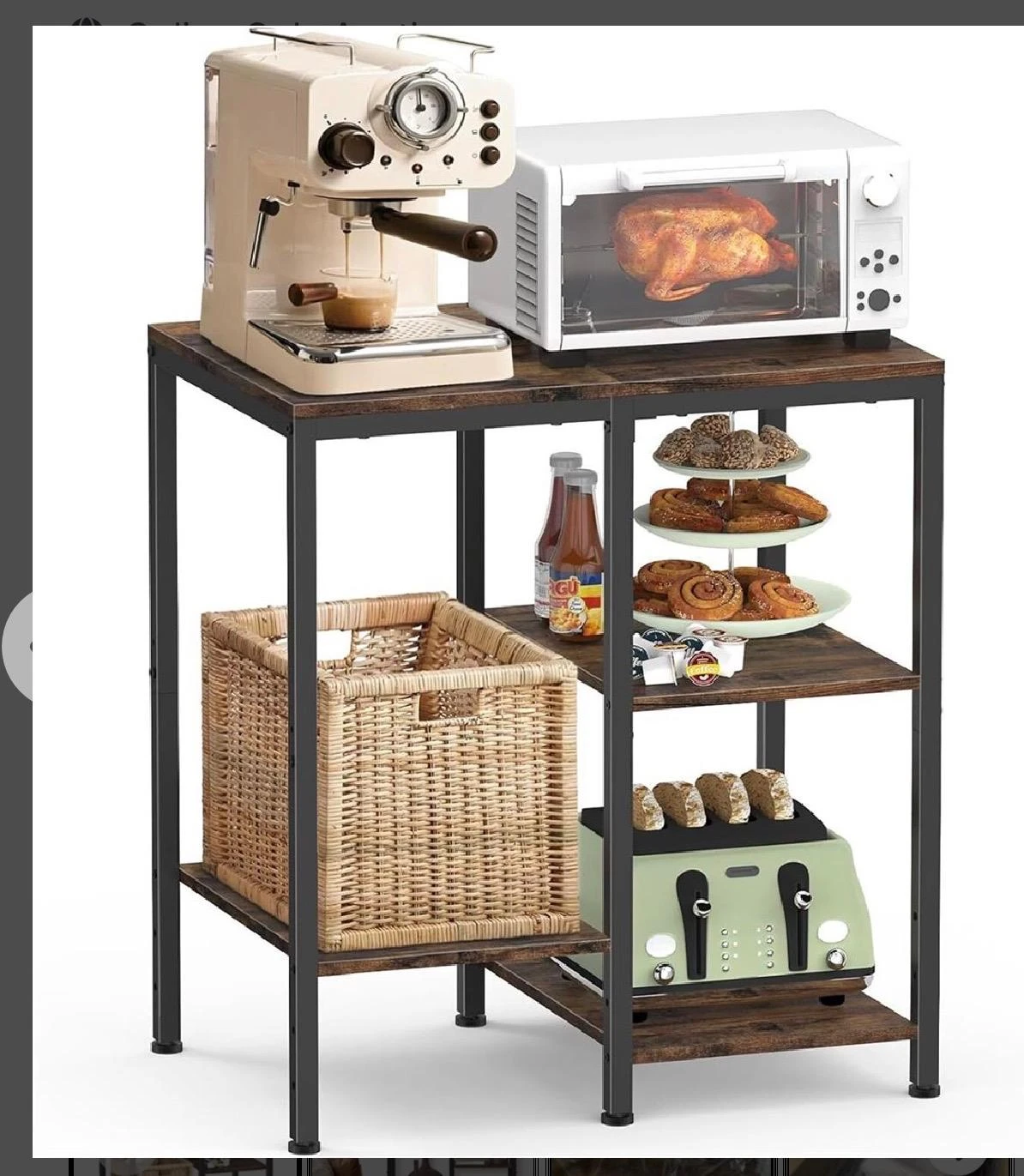 Rustic Kitchen Storage Shelf 4-Tier