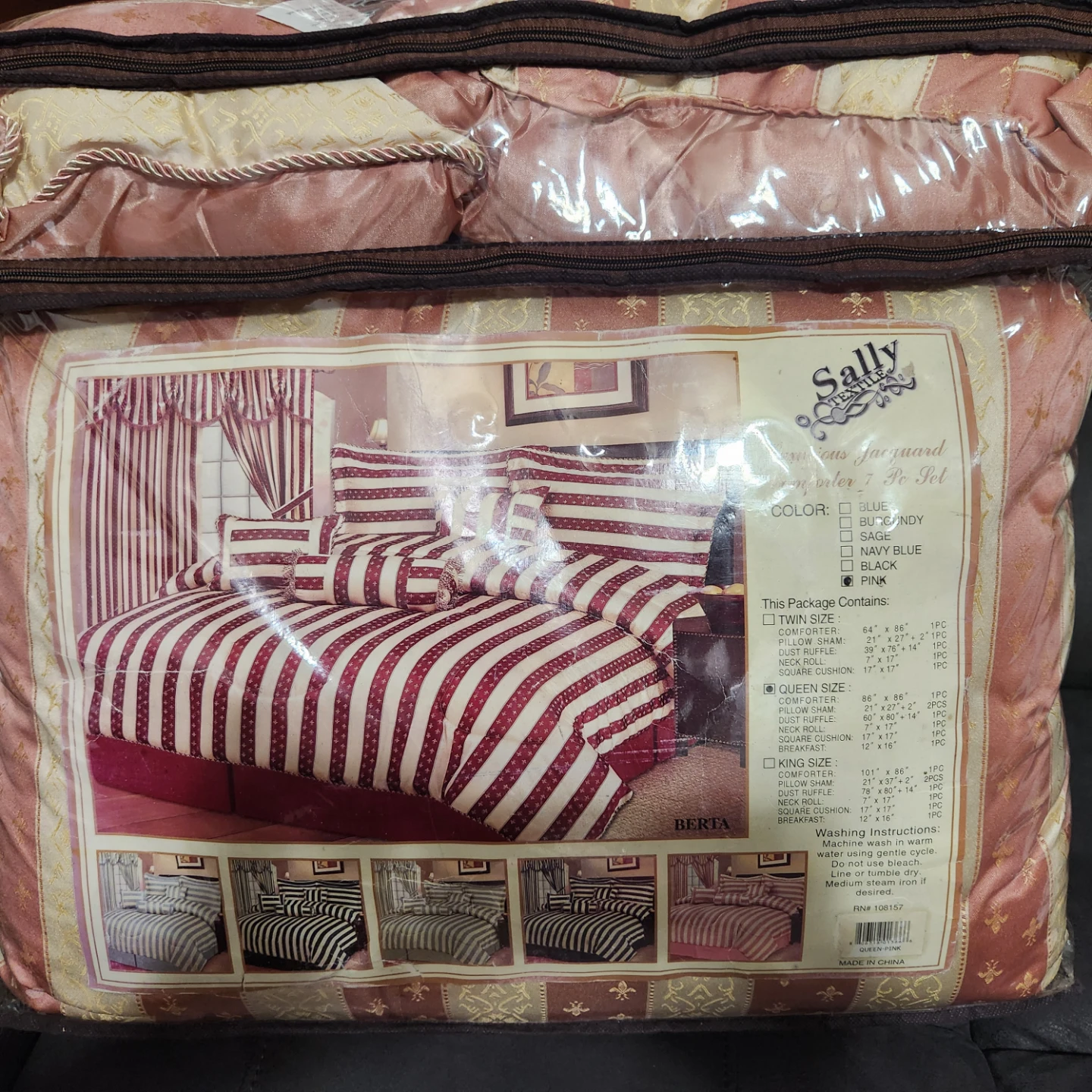 BRAND NEW!  Sally Textile Queen Size Comforter 7-Piece Set - photo 2