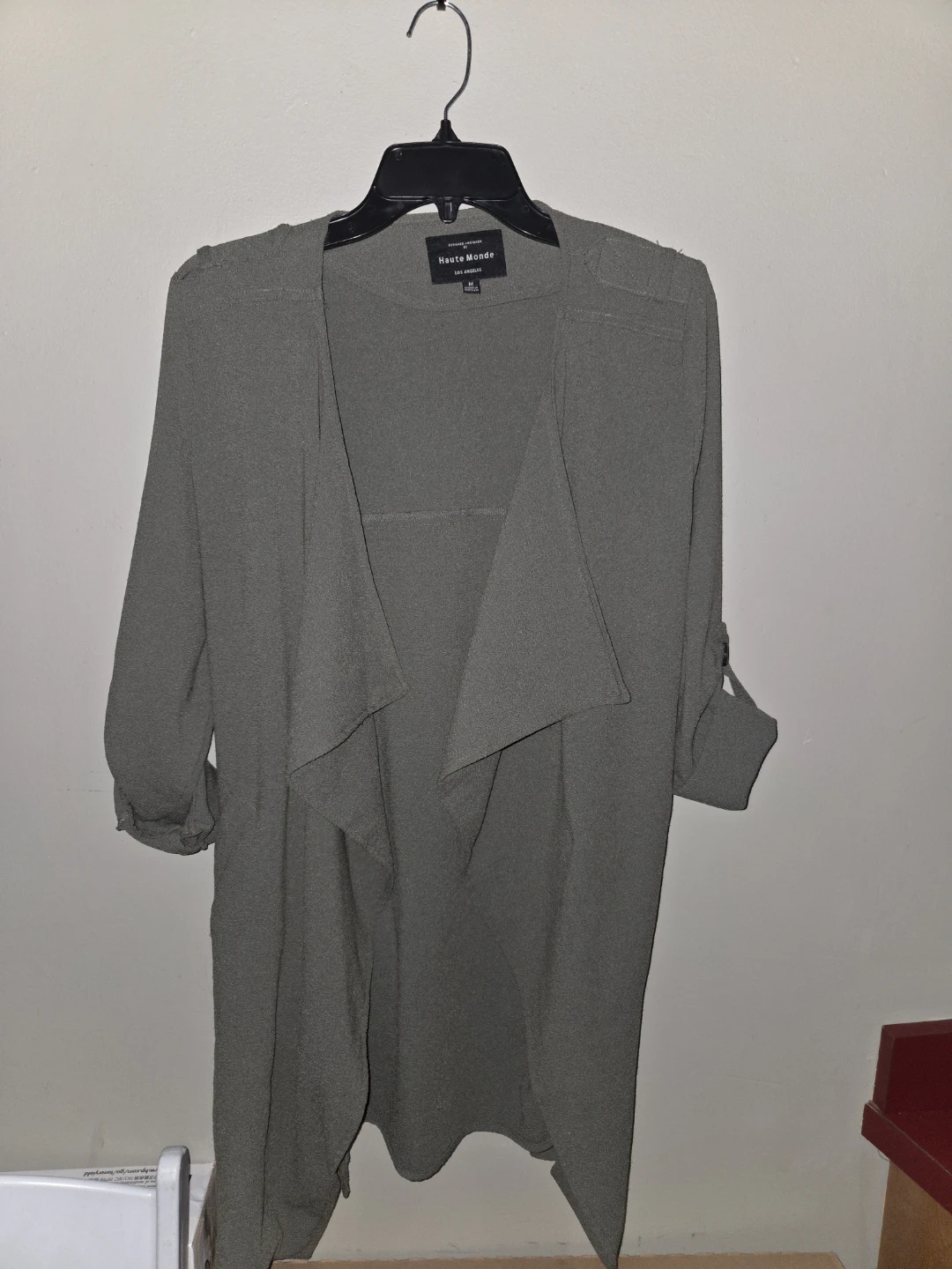 Haute Monde Olive Open Cardigan
