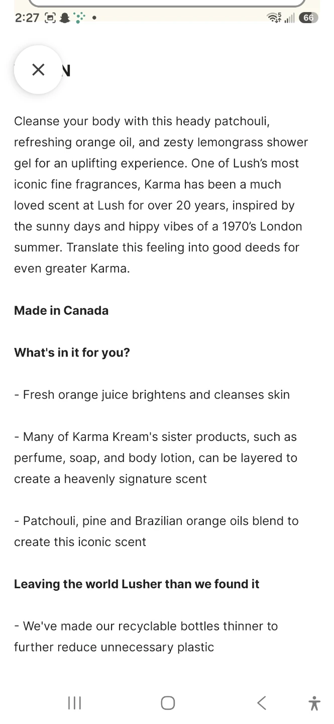 Lush Good Karma Shower Gel 100ml - photo 2