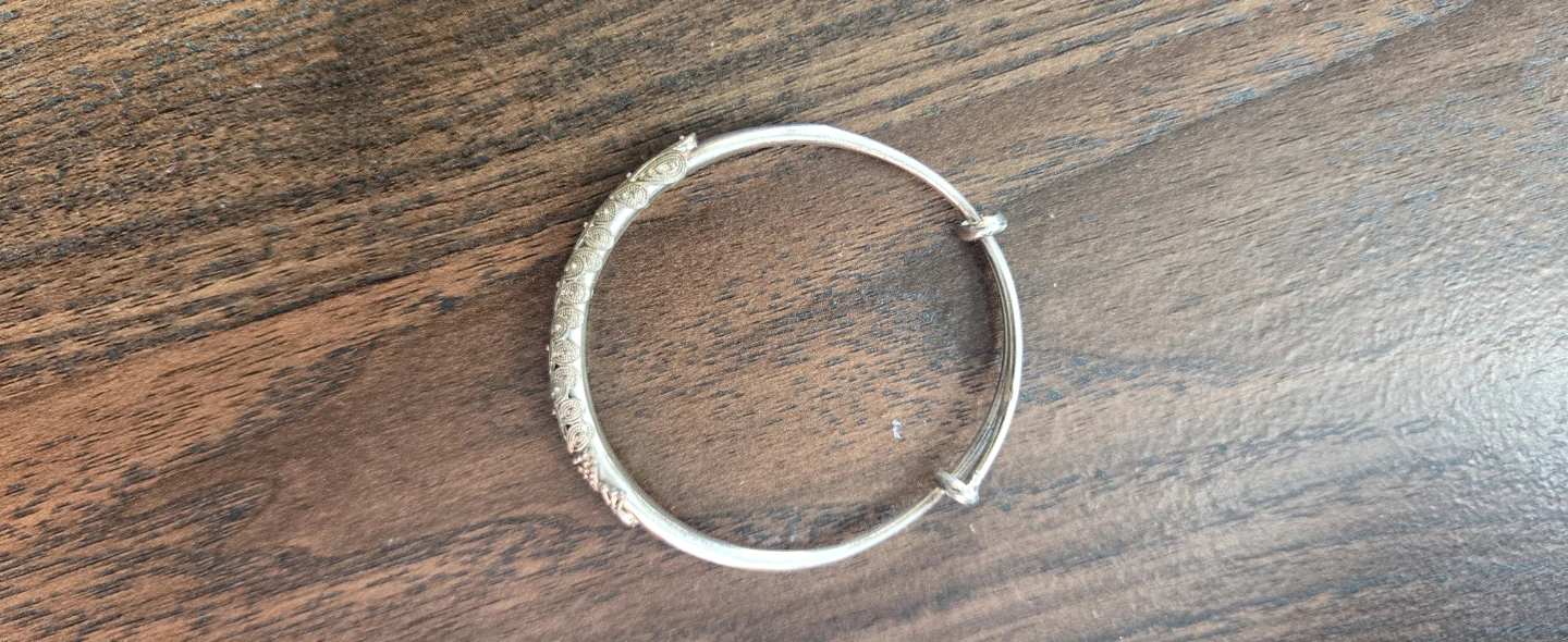Adjustable Silver Tone Bangle Bracelet