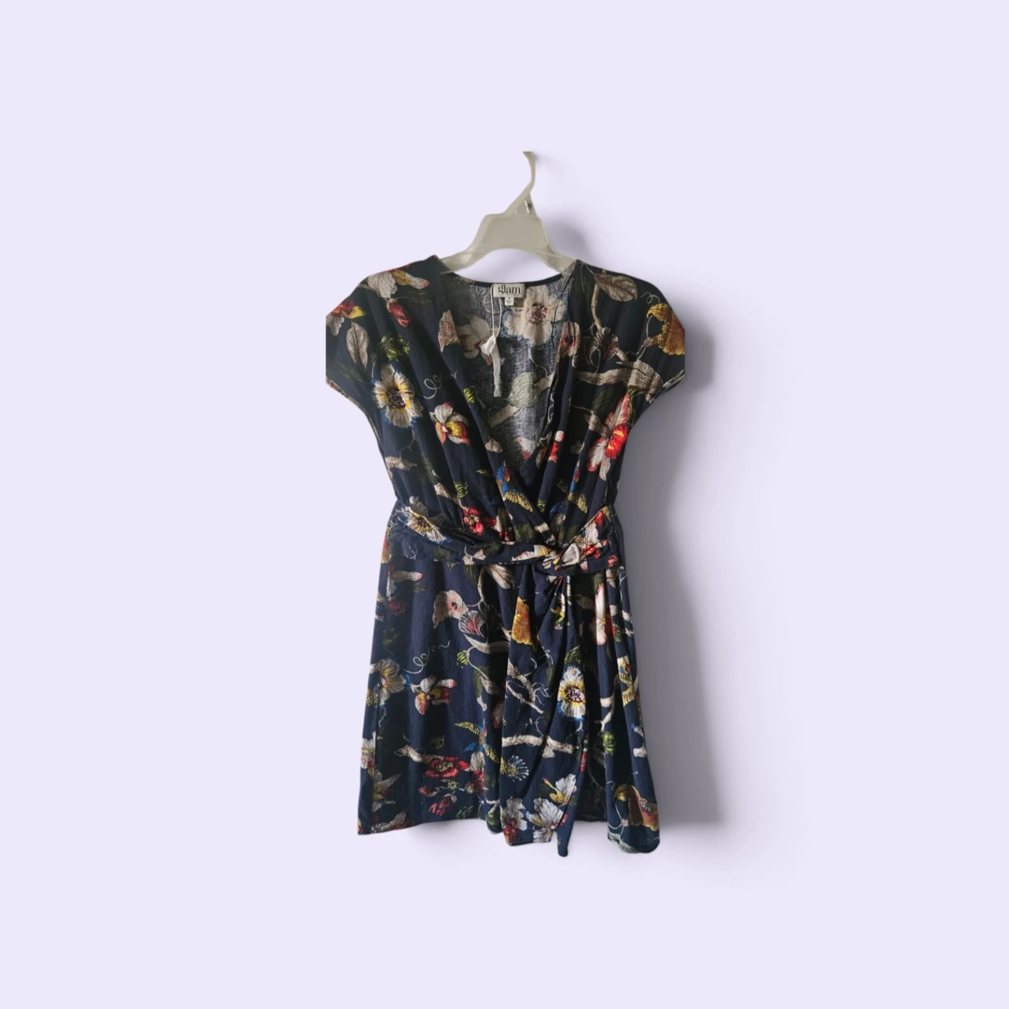 Glam Floral Print Wrap Dress
