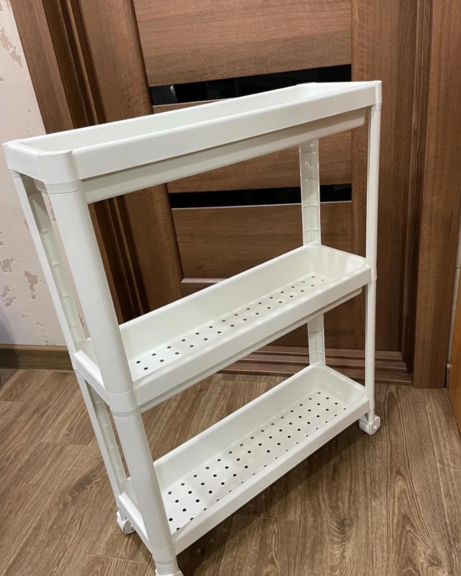 White 3-Tier Rolling Storage Cart