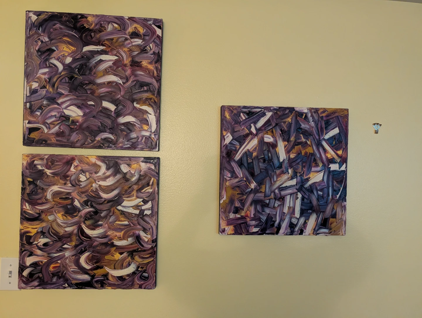 Set of 3 oil on canvas paintings