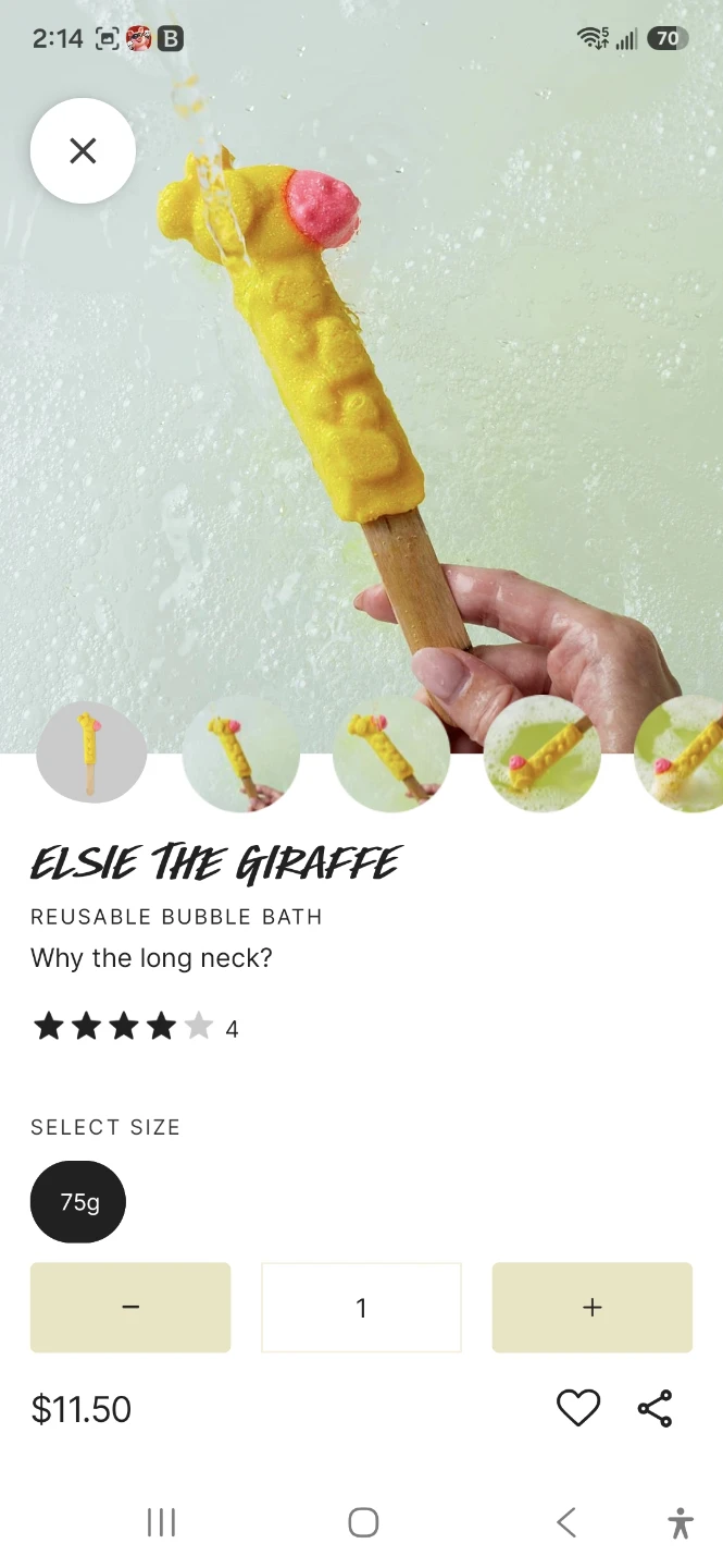 Lush Elsie the Giraffe Reusable Bubble Bath