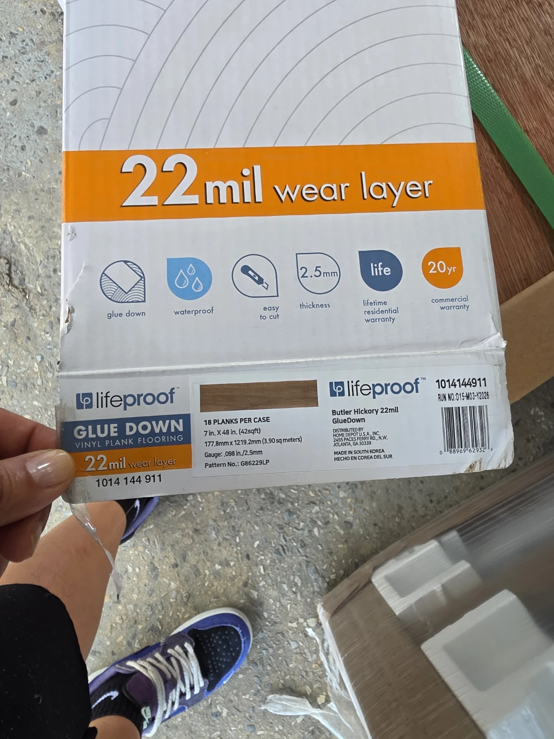 Lifeproof Butler Hickory Glue Down Vinyl Plank Flooring - photo 2