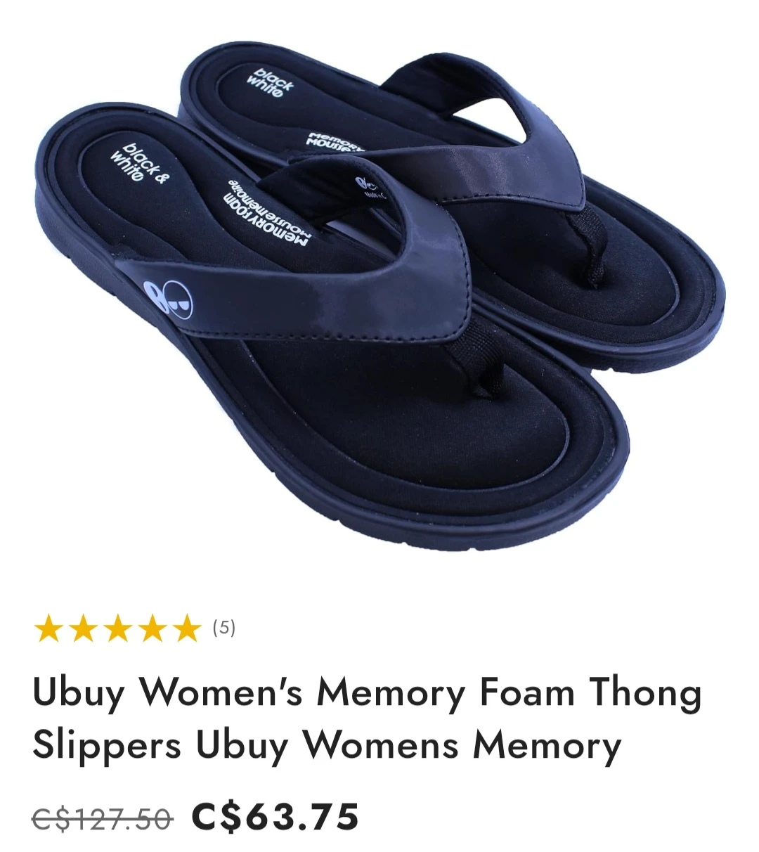 New Black Women's Memory Foam Slippers Size 7 and 8