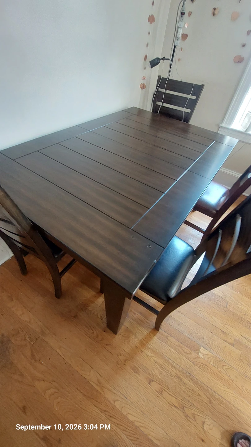 Dark Wood Dining Table with 4 Chairs - photo 5