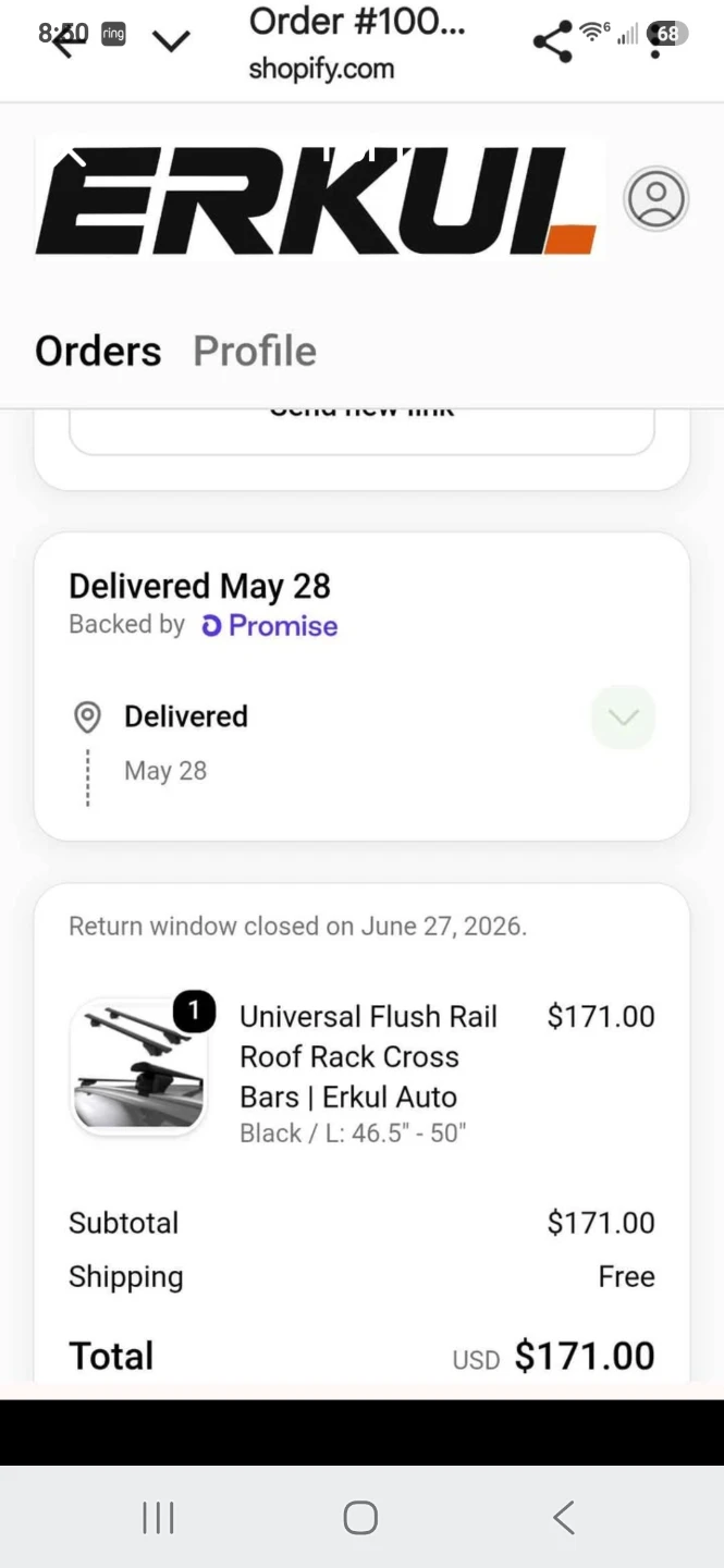 Universal roof racks w keys