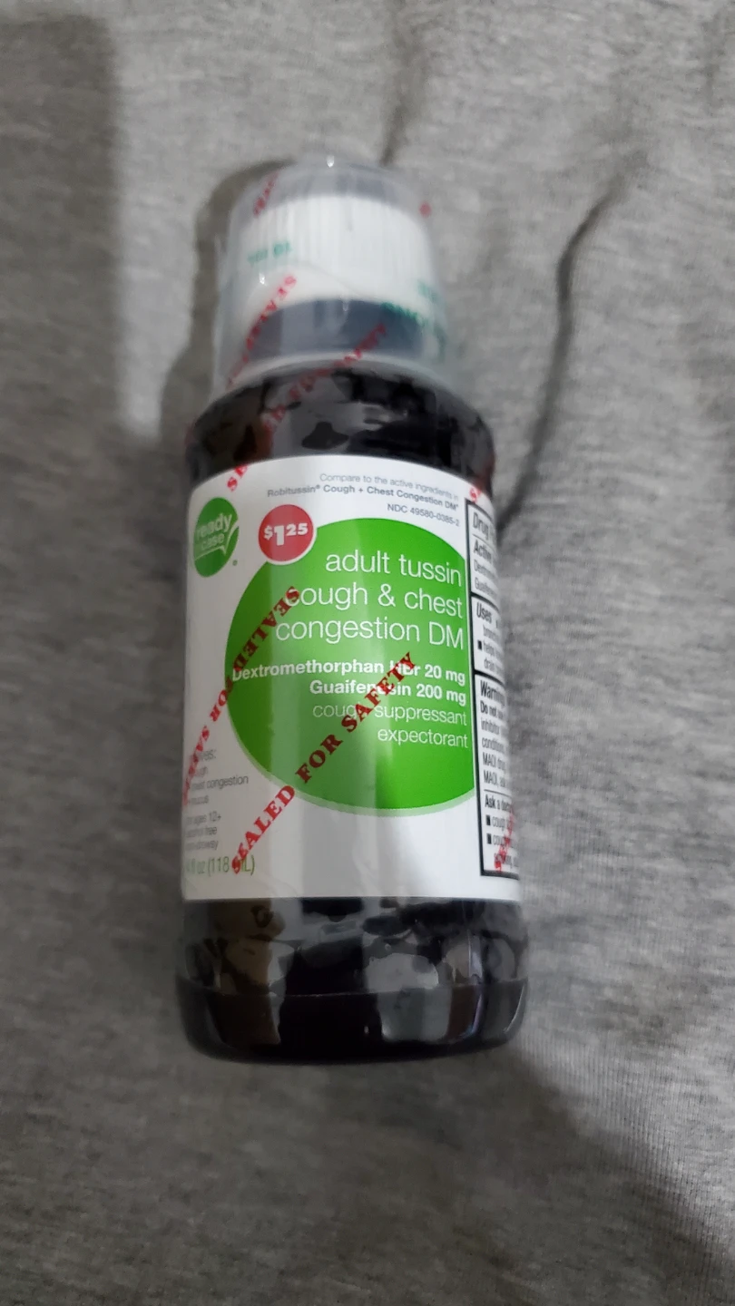 Ready Case Adult Tussin Cough & Chest Congestion DM 🏈