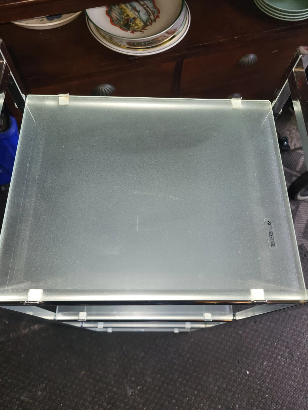 4-Tier Chrome and Tempered Glass Shelving Unit - photo 4