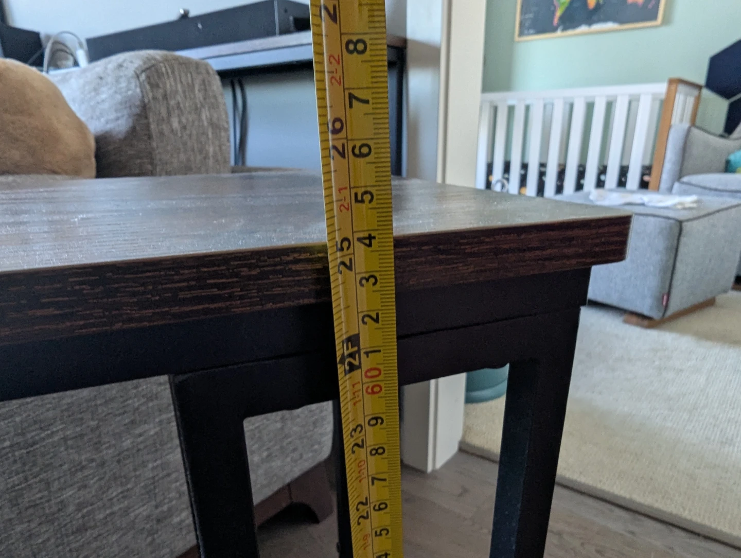 Metal and Wood C-Table Side Table - photo 4