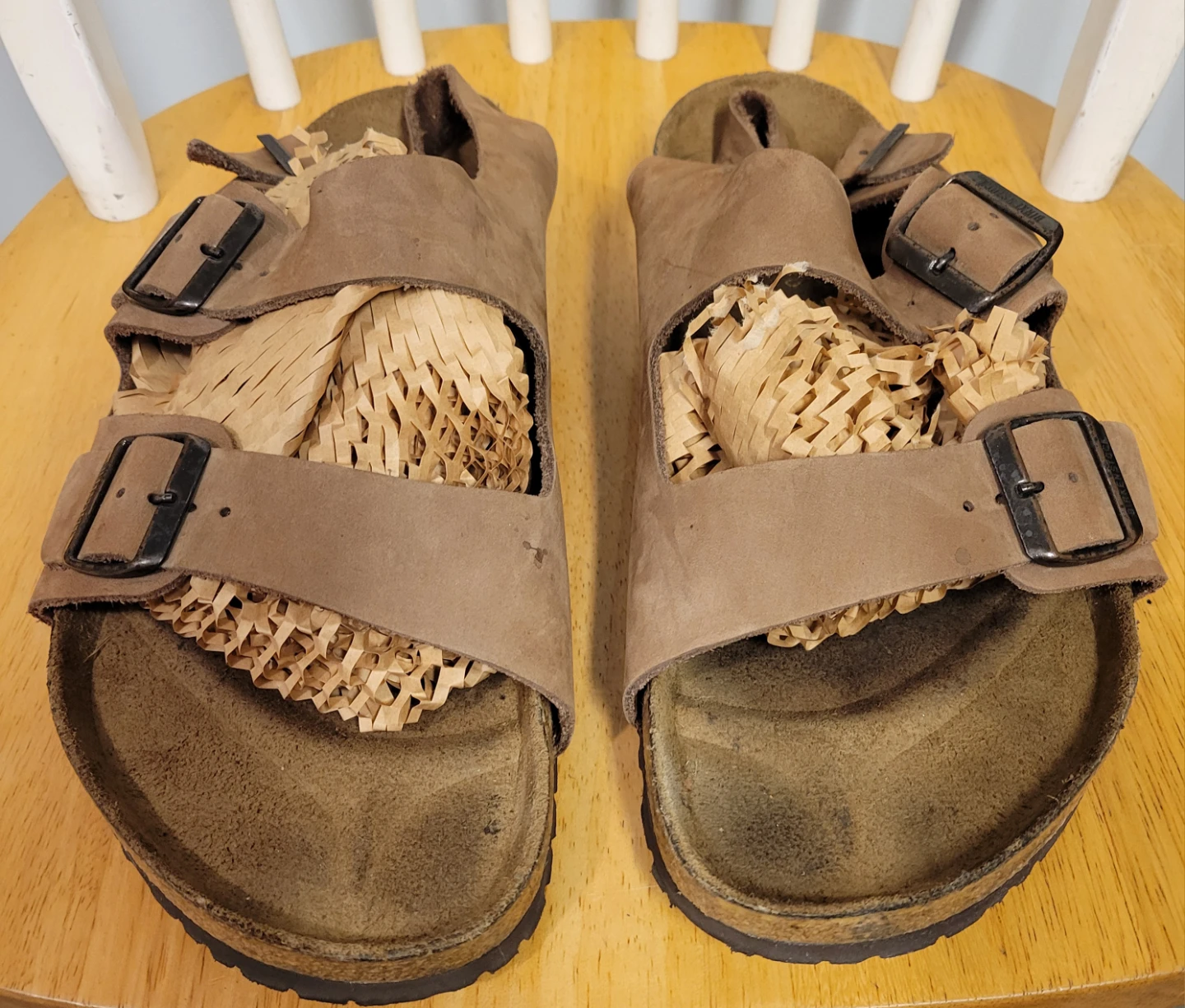 Birkenstock Milano Men's Brown Leather Buckle Sandals Sz 46 13 - photo 3