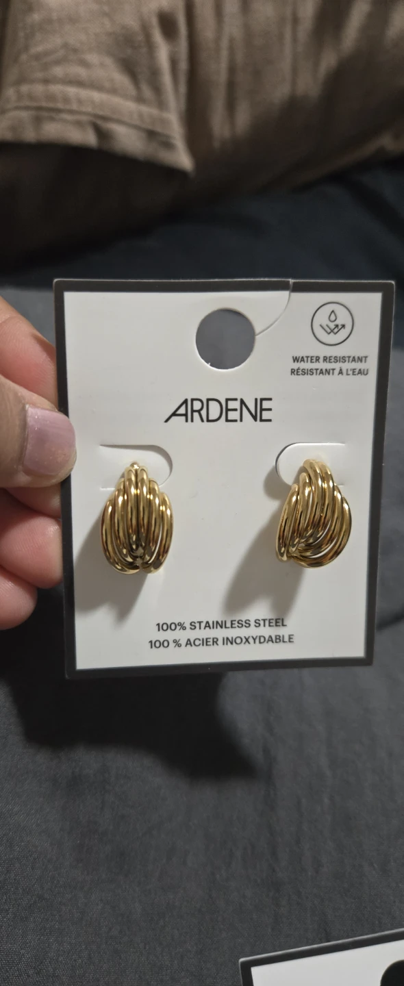 Ardene Gold Tone Stainless Steel Hoop Earrings