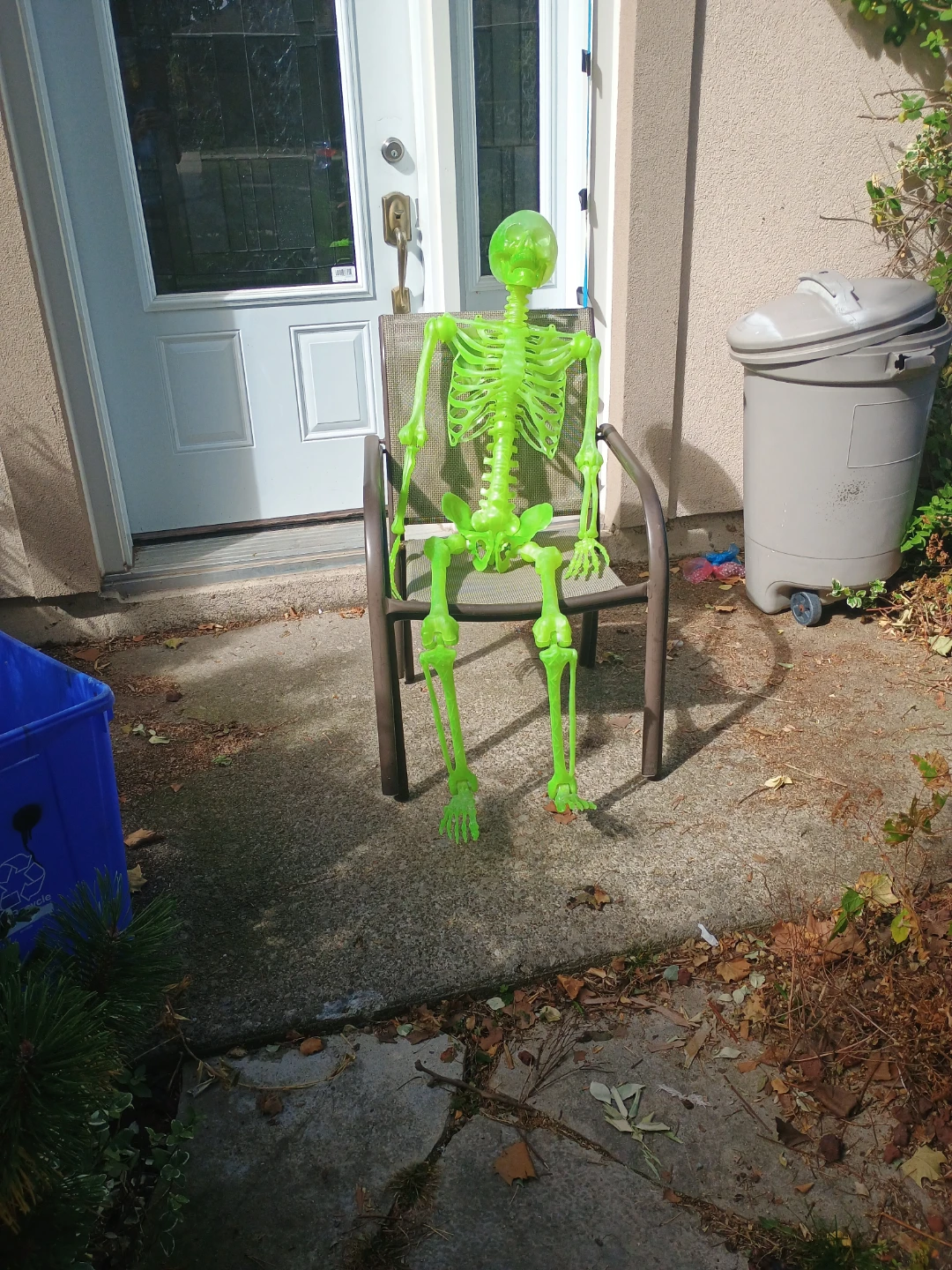 Neon Green Plastic Halloween Skeleton Decoration - photo 2
