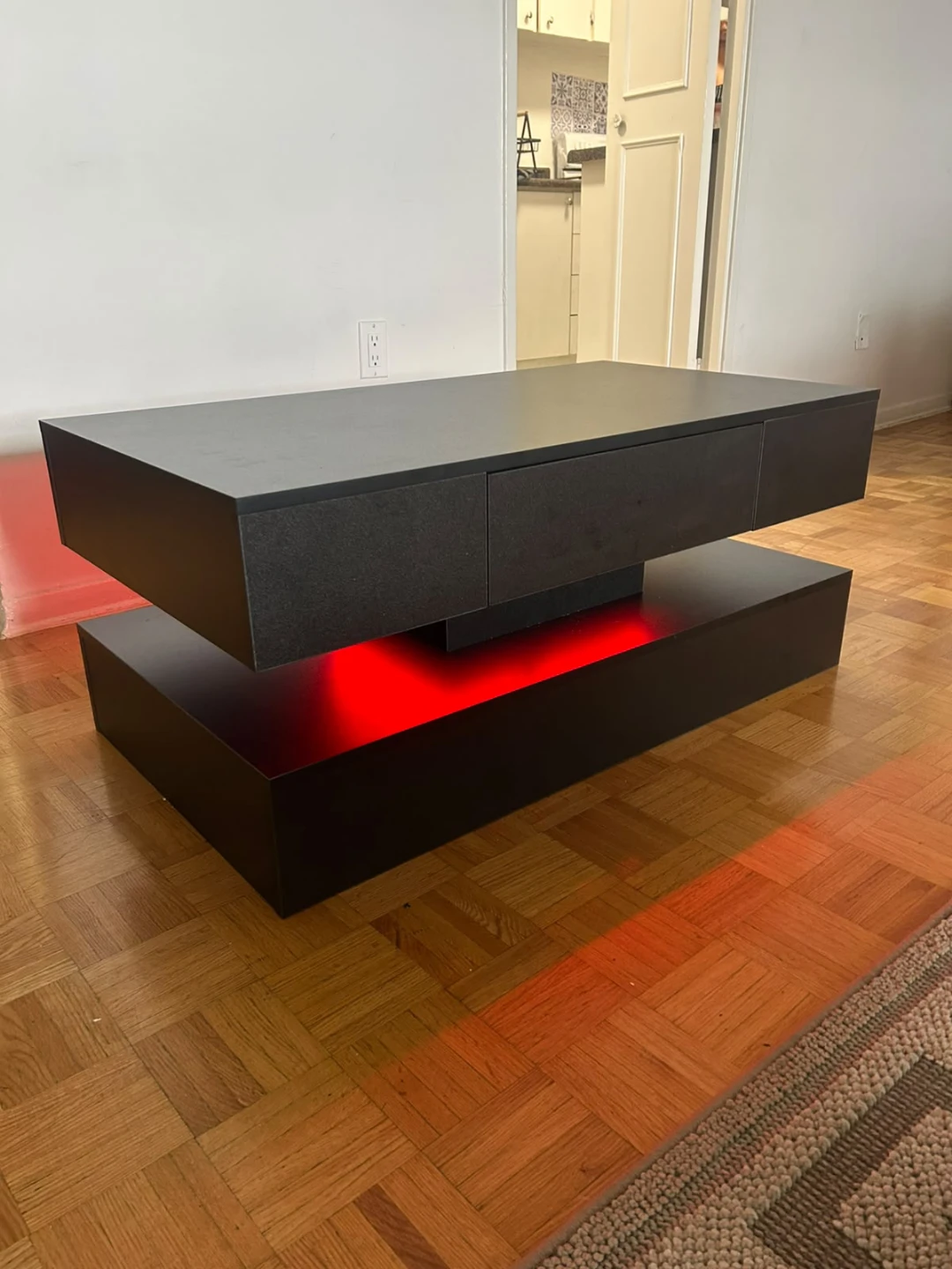 Modern LED Coffee Table with Drawers