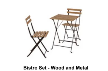 ikea french love seating.  one white set. one wood iron mix set. - photo 2