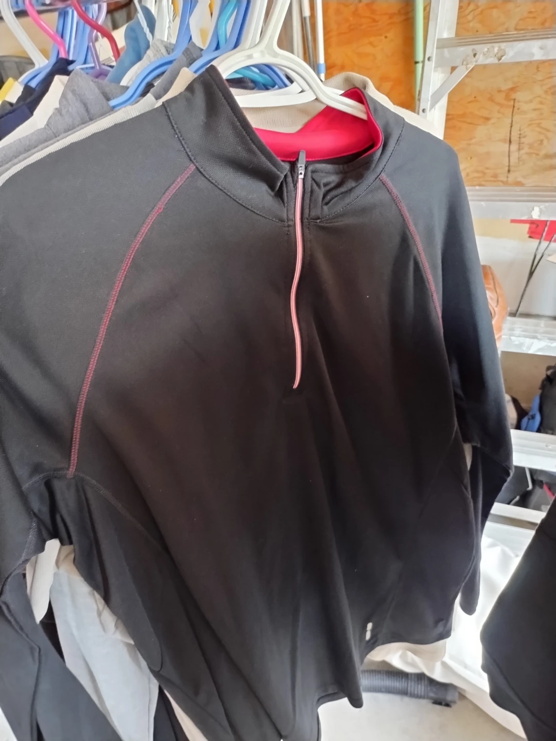 Black Athletic Half-Zip Pullover