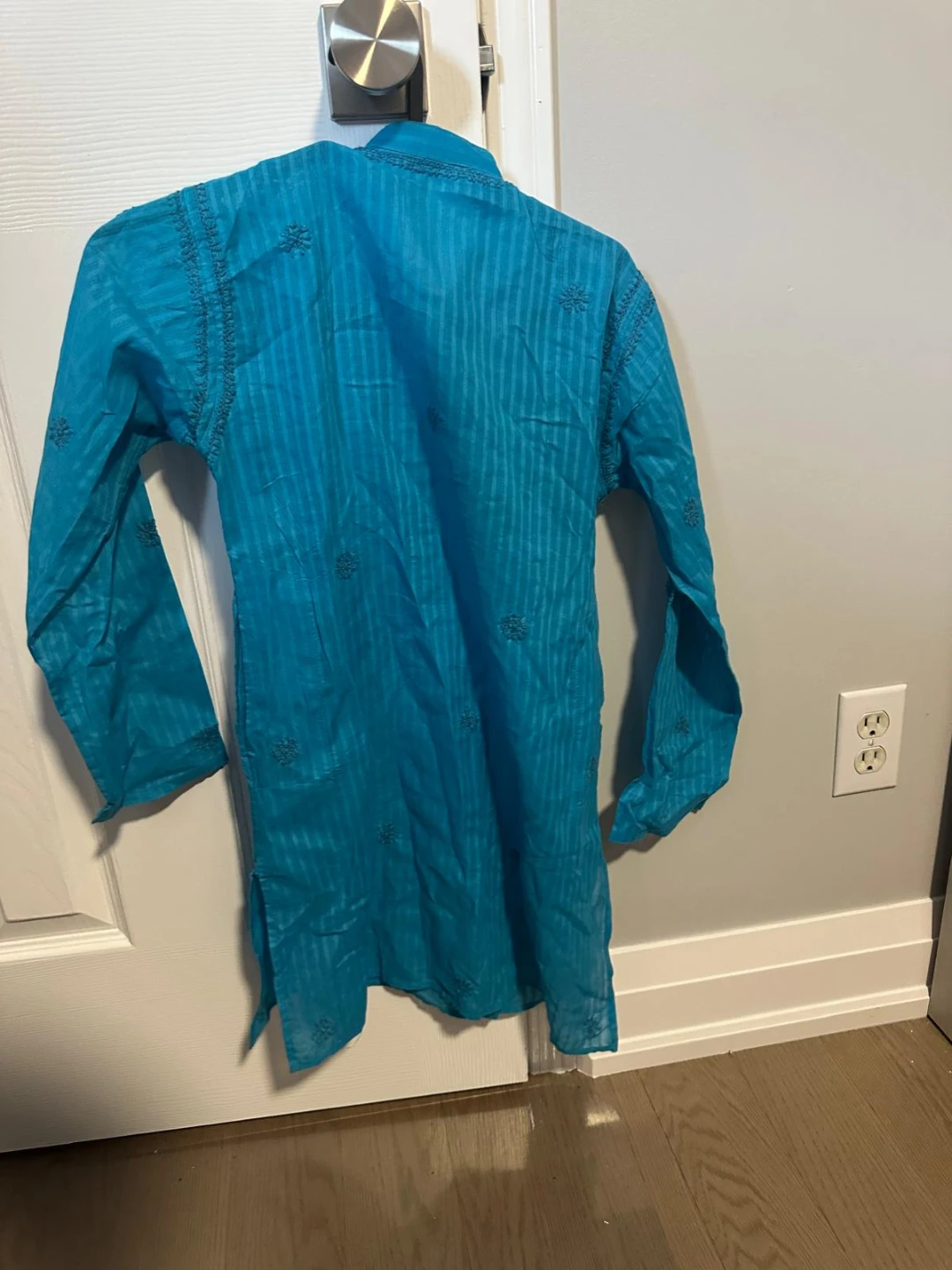 Blue Embroidered Kurta with Trousers - photo 2