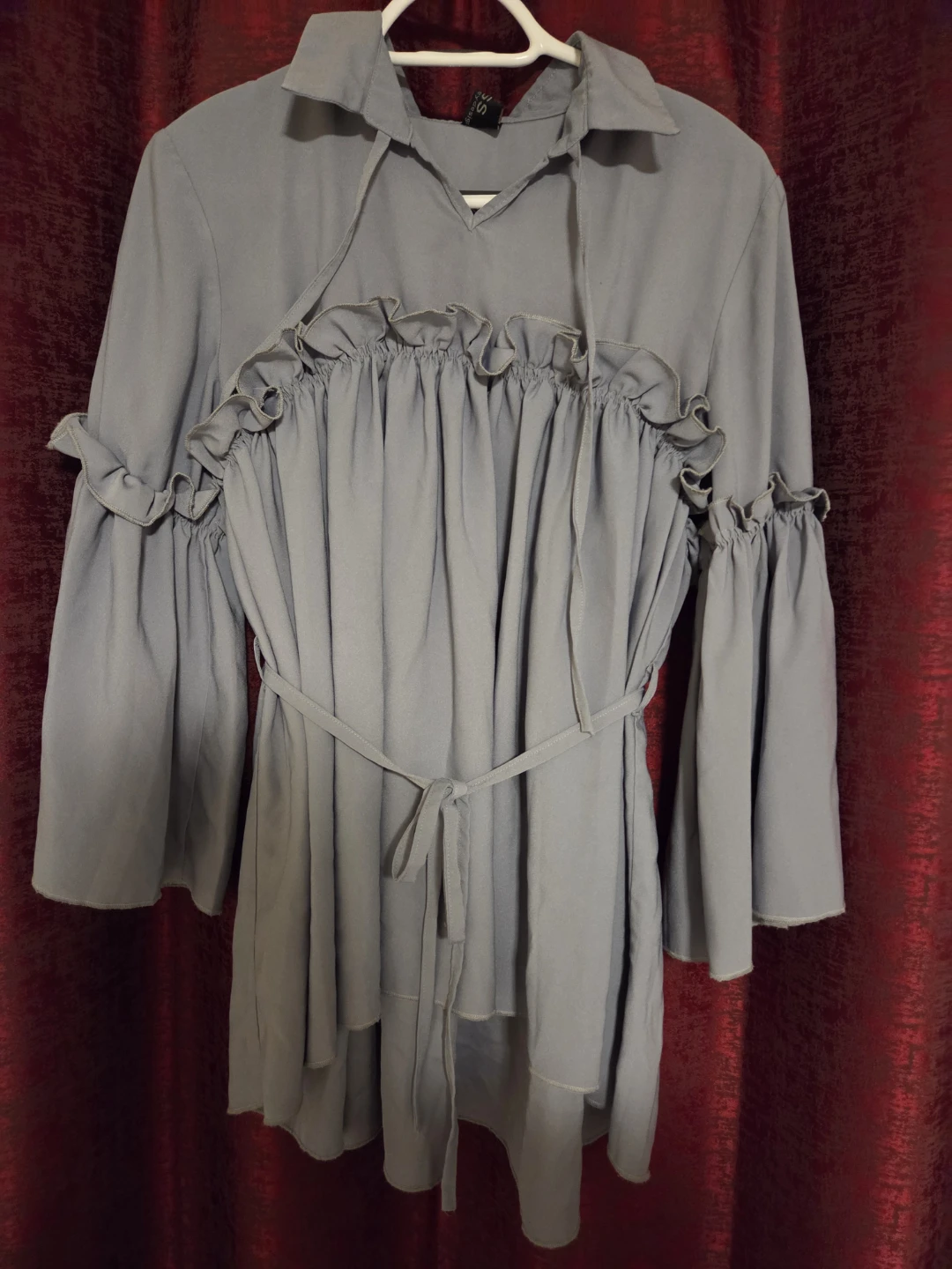 Boss Turkey Grey Ruffled Blouse