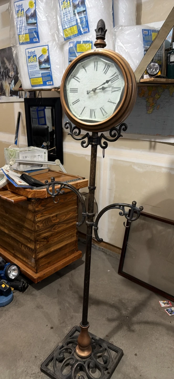 Vintage-Style Decorative Floor Clock with Coat Hooks - photo 2