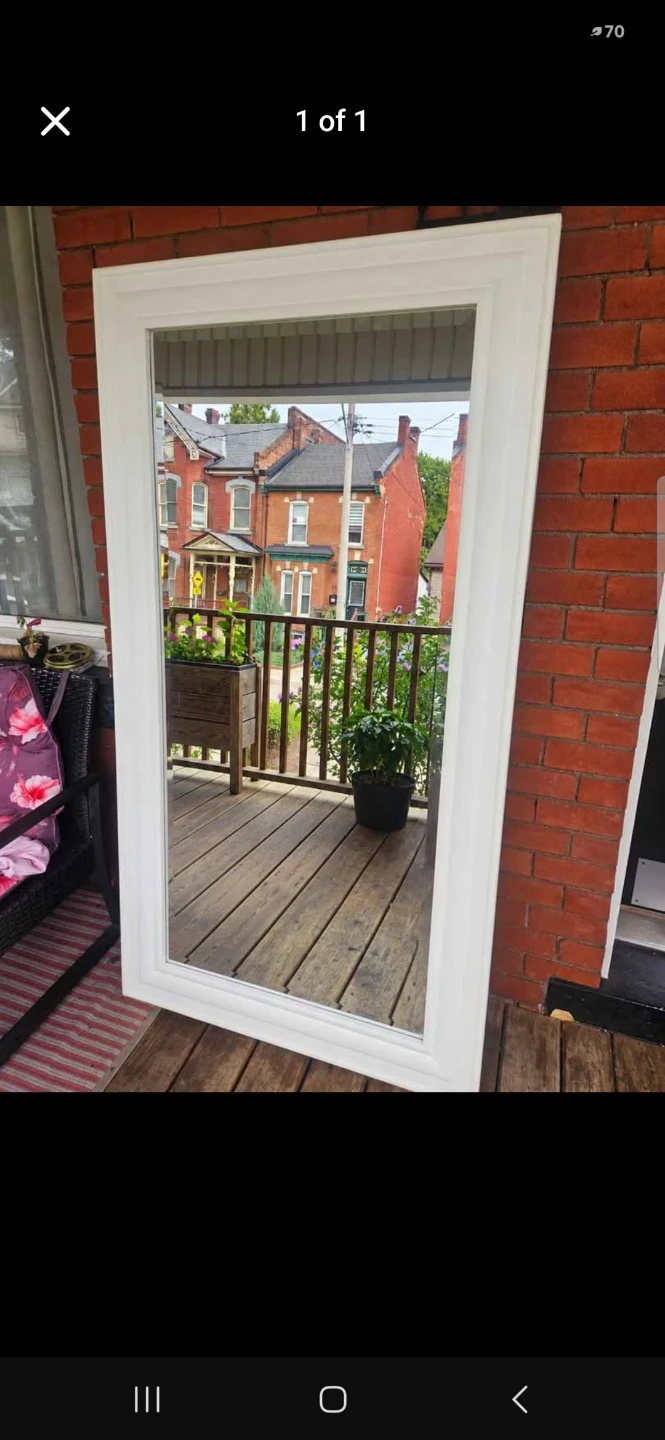 Large White Full-Length Floor Mirror
