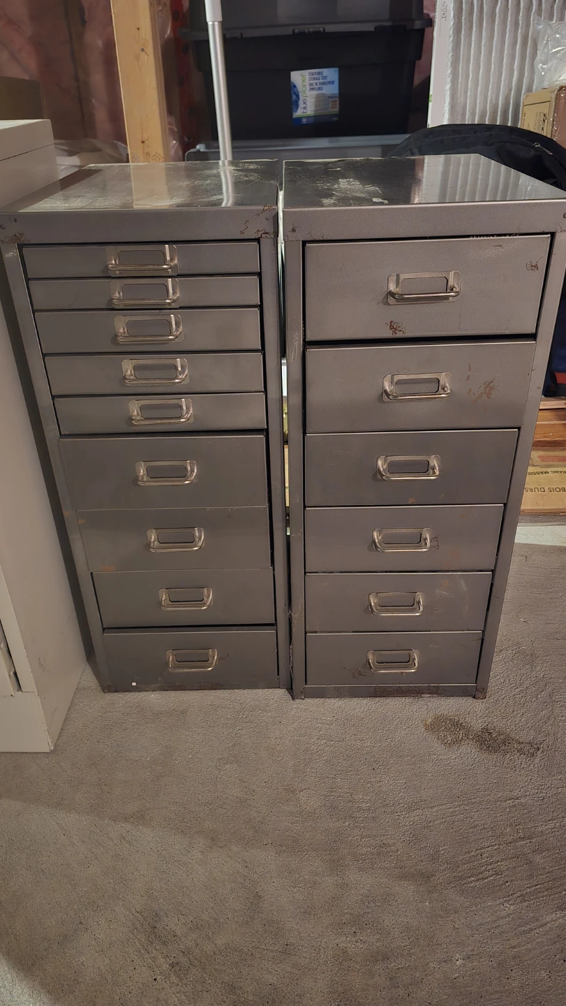 Two Metal Storage Cabinets with Drawers - photo 2
