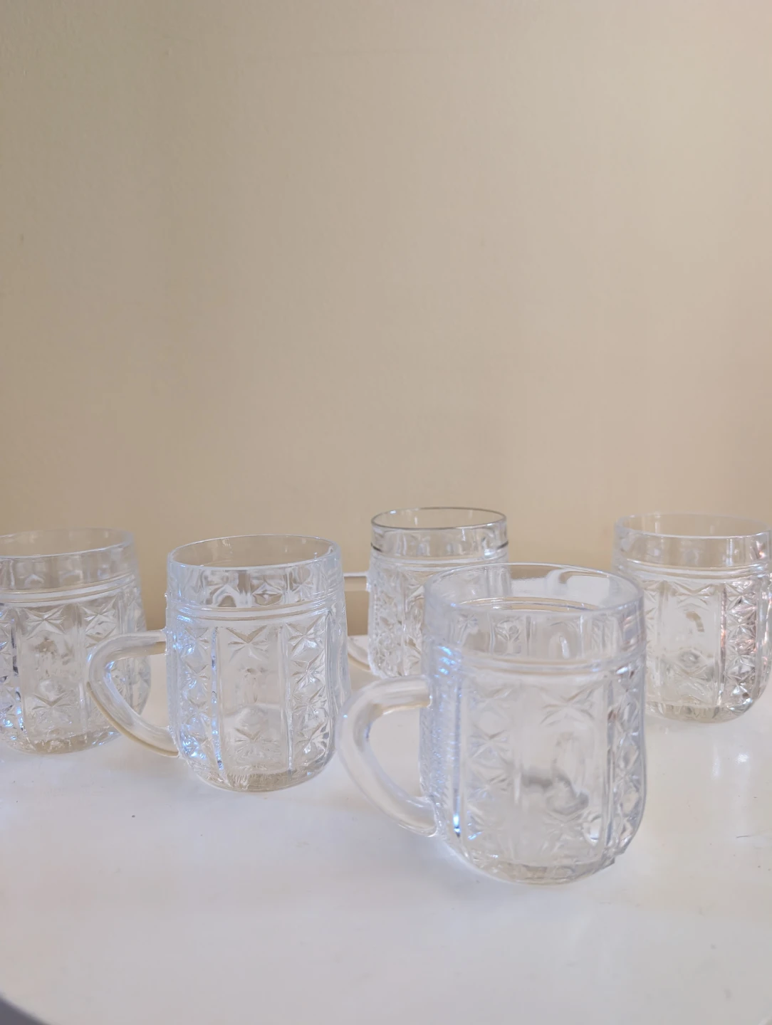 VINTAGE SOVIET CRYSTAL MINI BEER MUGS SET