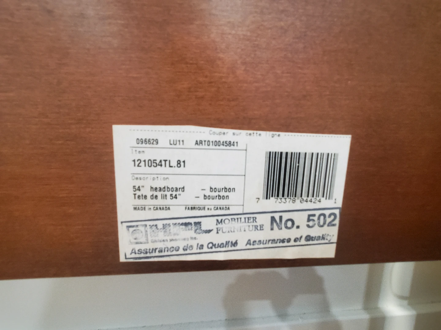 Walnut Wood Bed Frame - 54" Headboard - photo 3