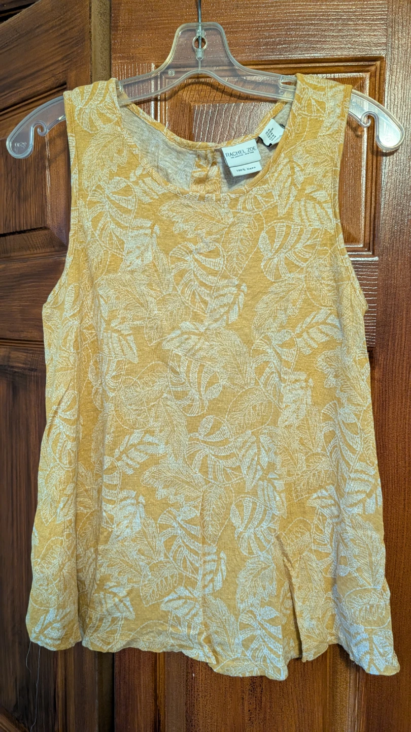 100% linen mustard top