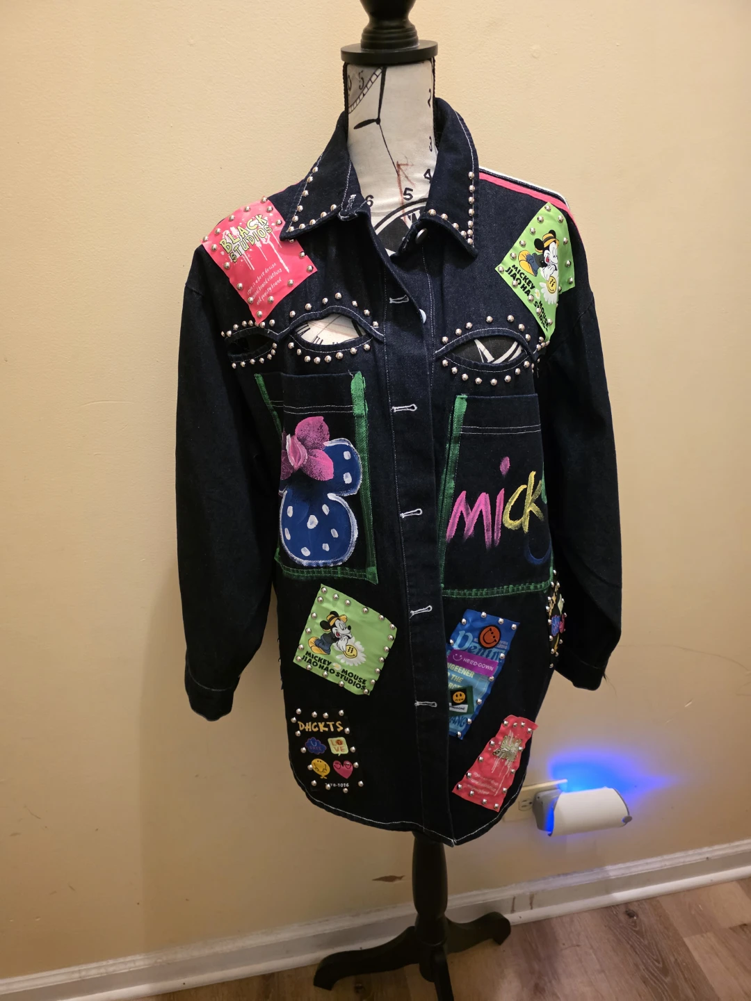 Black Studios Denim Mickey Mouse Jacket