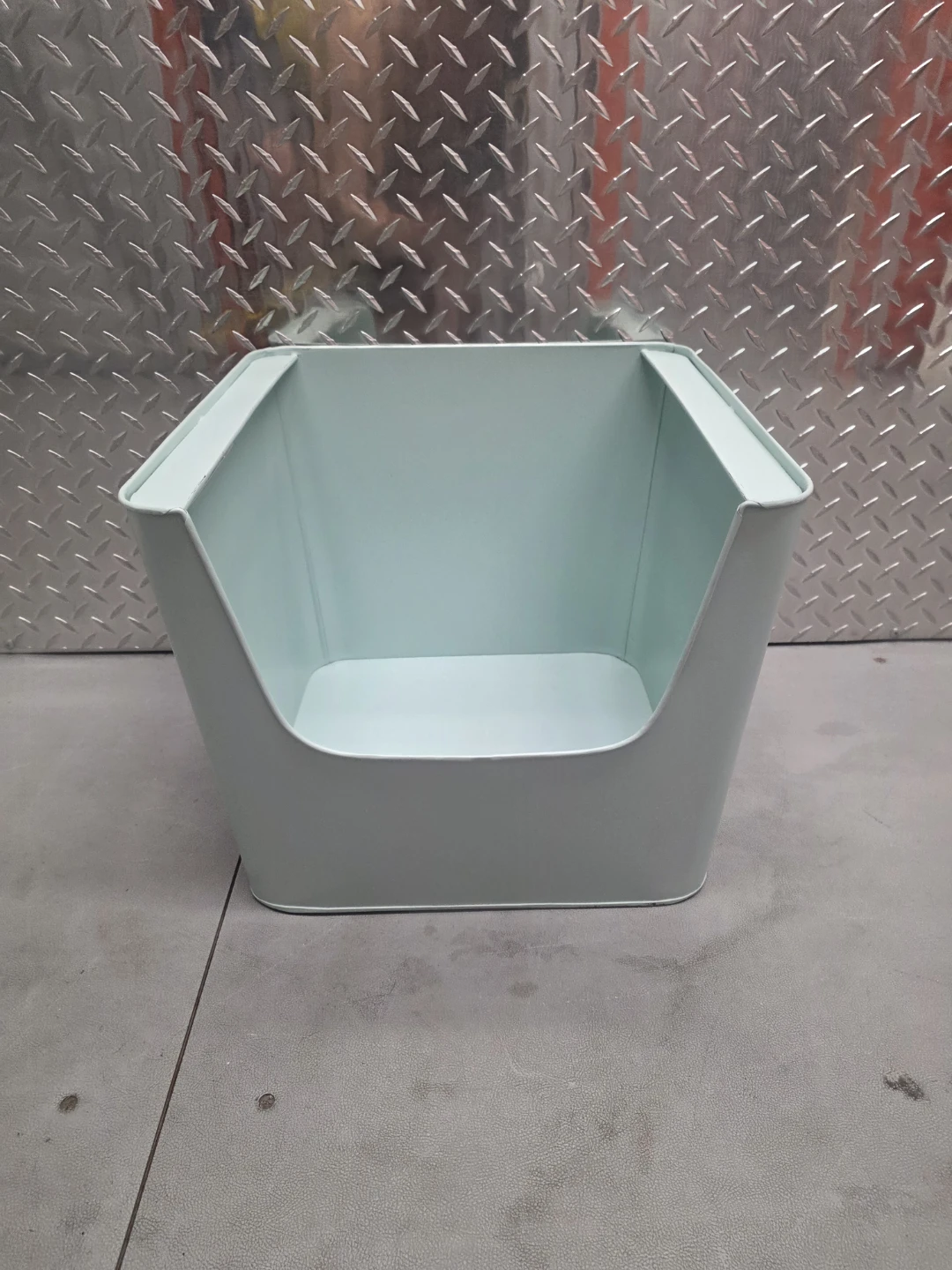 Crate & Barrel Large Mint Green Metal Stacking Storage - photo 3