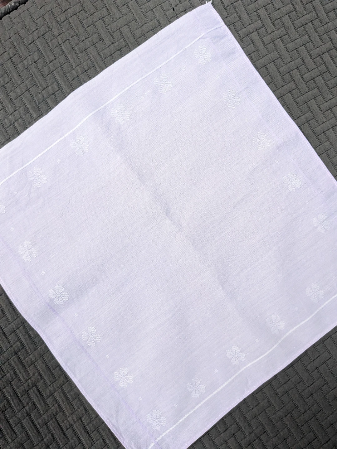 Vintage light purple floral handkerchief - photo 2