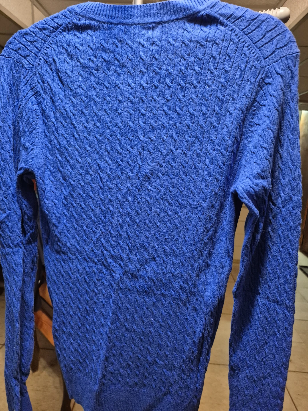 Tommy Hilfiger Blue Pima Cotton V-Neck Sweater - photo 3