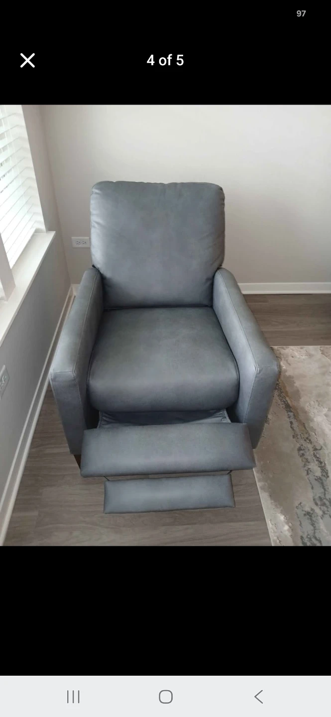 Gray Leather Recliner - photo 2