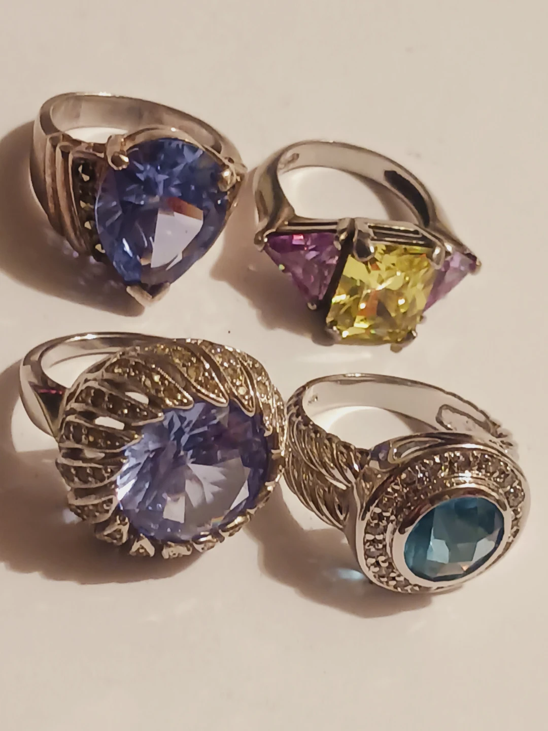 Lot of 4 Beautiful Sterling Silver 925 Gemstones Rings - photo 2