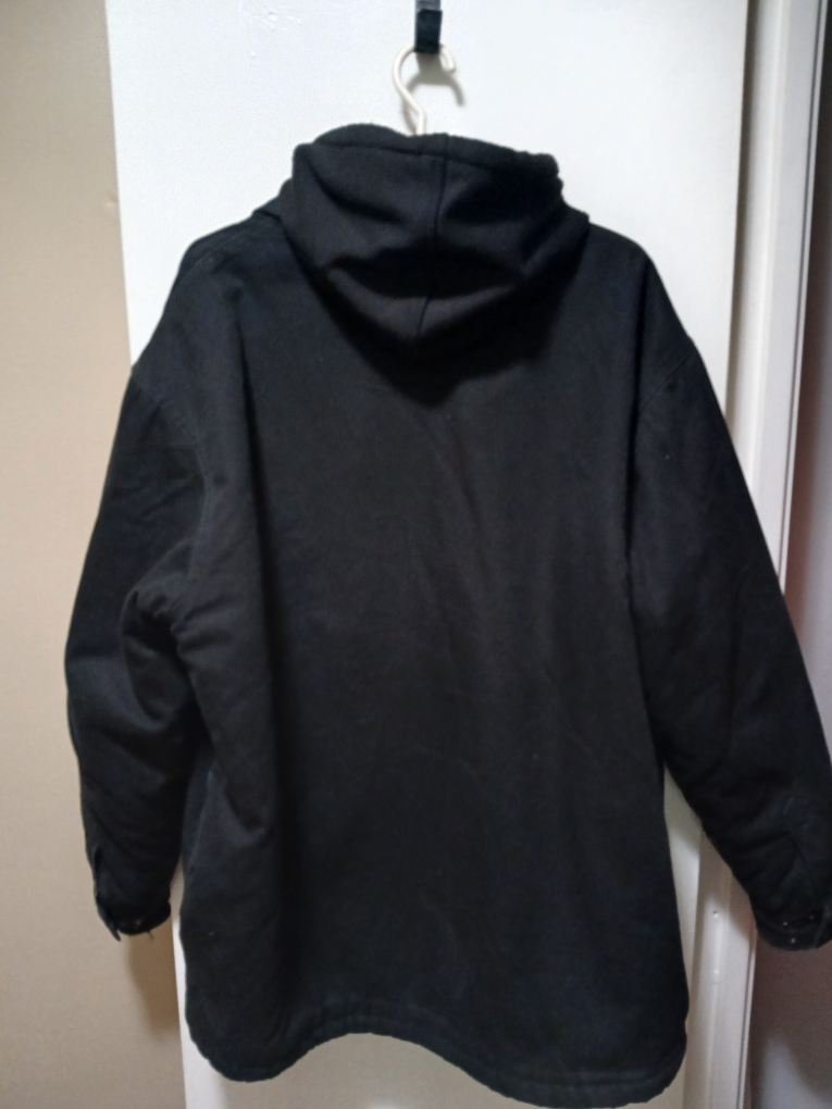 Black Sherpa Lined Hooded Jacket