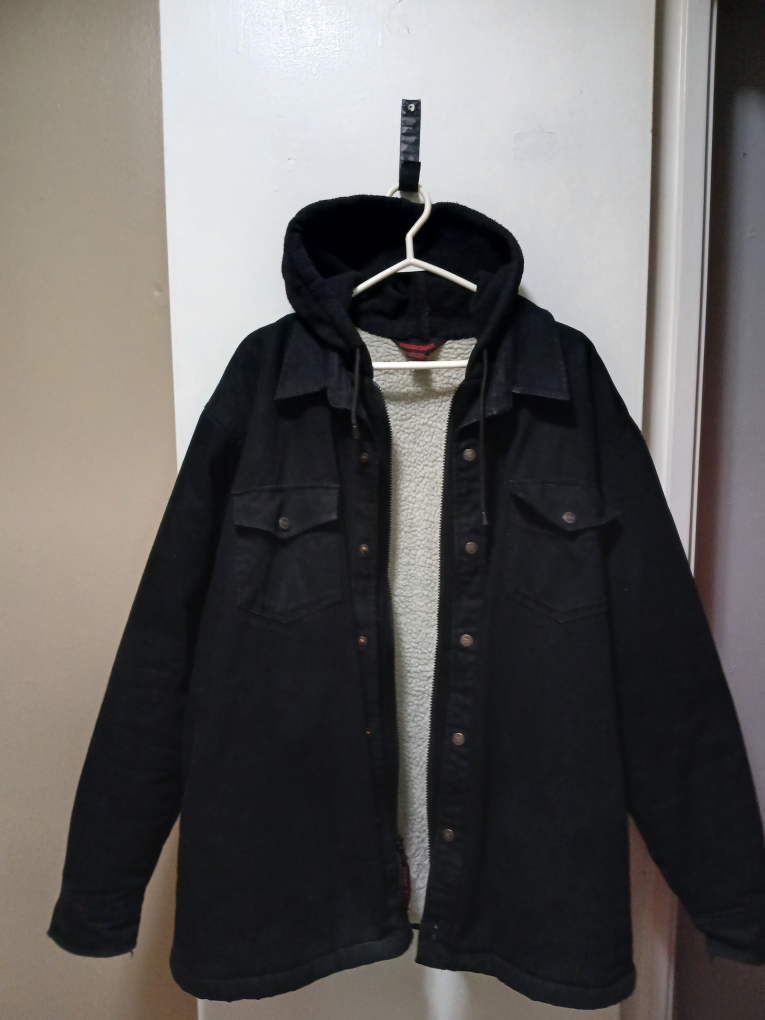 Black Sherpa Lined Hooded Jacket - photo 3