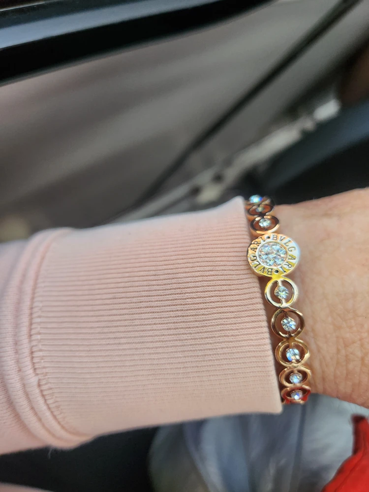 Rose Gold Copper Bracelet with Crystals - photo 2
