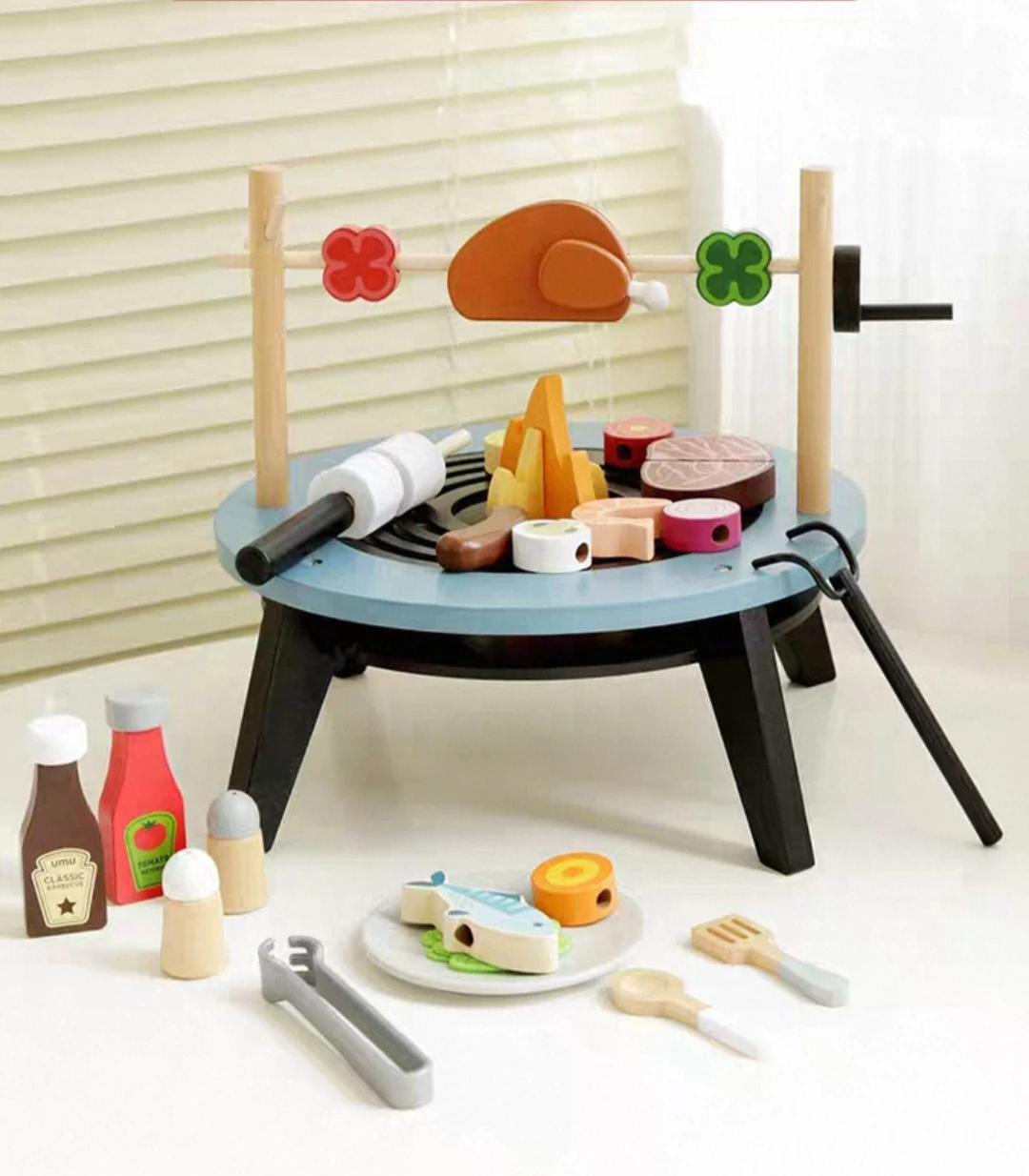 Kids Wooden Camping BBQ Toys Set