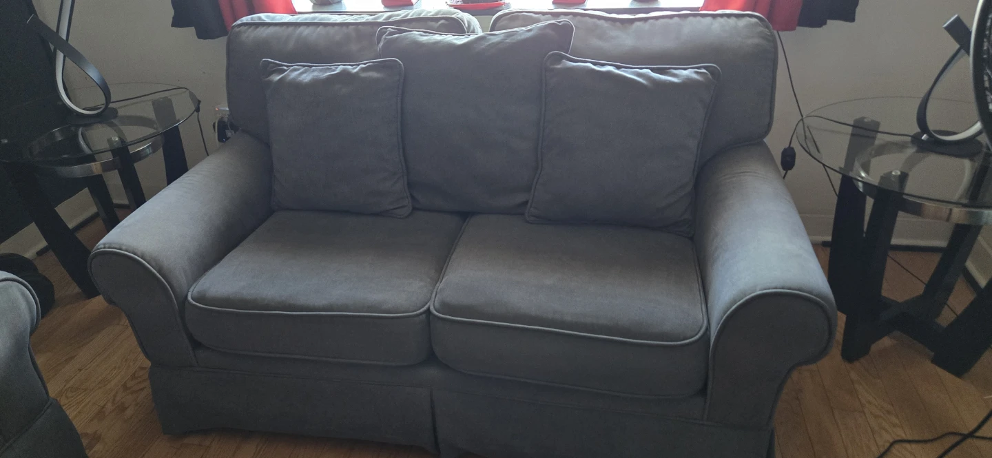 Gray Loveseat Sofa and sleeper sofa with queen memory foam - photo 2