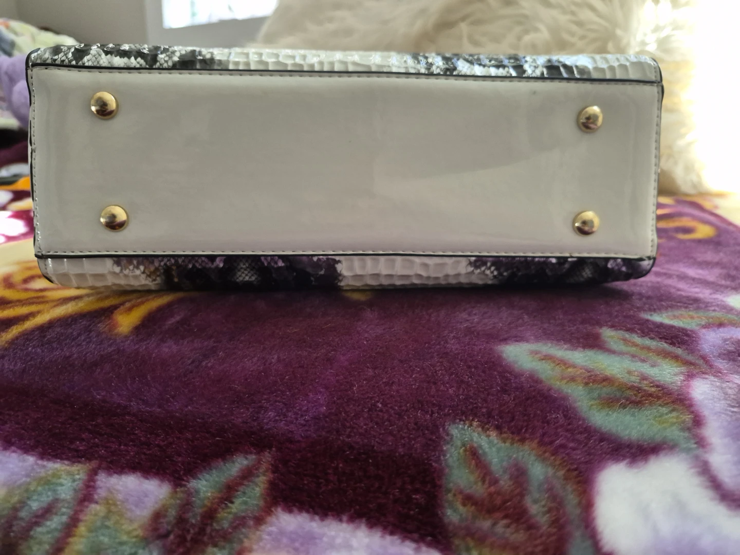 Snake Print Structured Handbag - photo 3