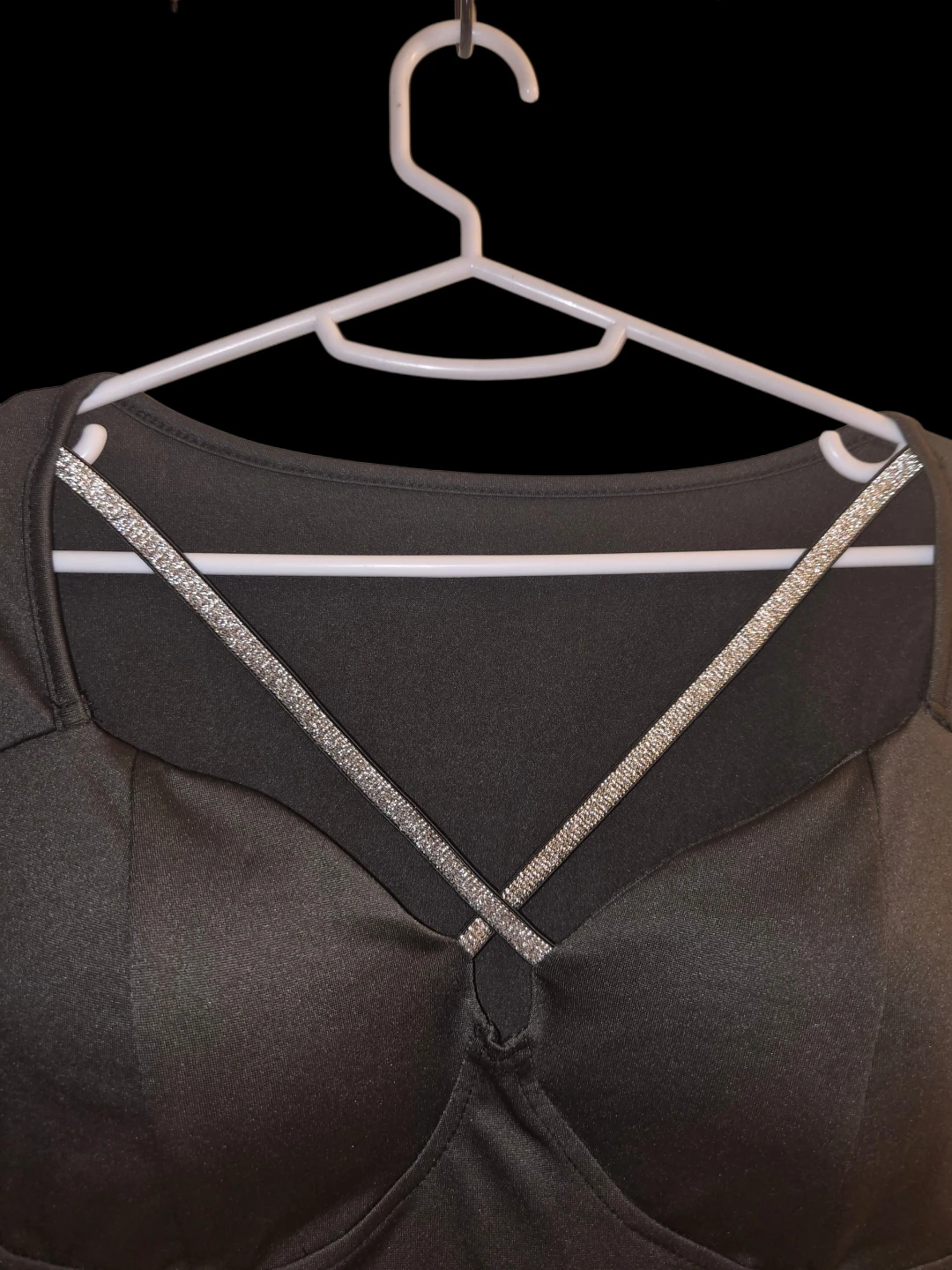 Long Sleeve Rhinestone Strap Sweetheart Neck Top - photo 2